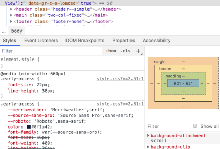 Chrome DevTools emavens.com