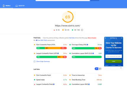 Google PageSpeed Insights emavens.com